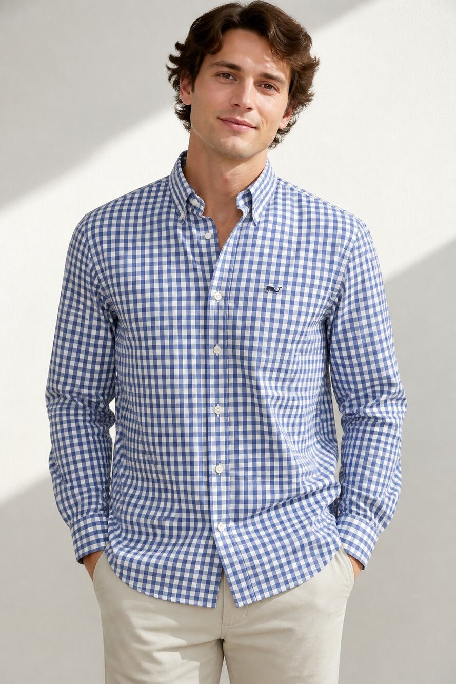 Vineyard Vines Blue White Gingham Button Down Shirt S